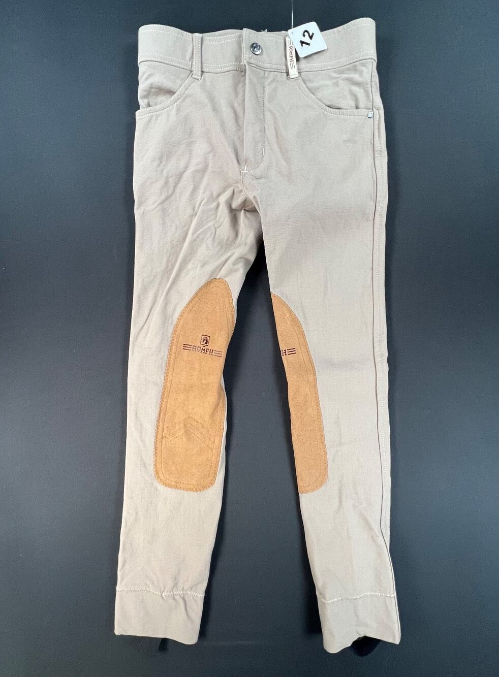 New ROMPH Tan Front-Zip Show Jods / Jodhpurs (Kid's Size 12) - MSRP $165